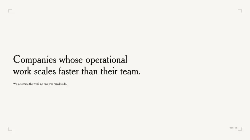 TEC sales brief, the statement slide