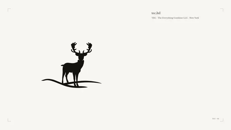 TEC sales brief, the stag with the caption beside it
