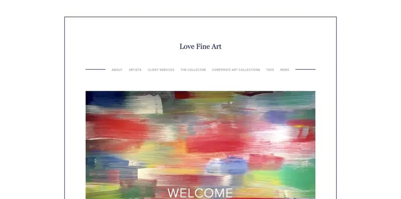 The old Squarespace home page, a centered serif title over a seven item navigation