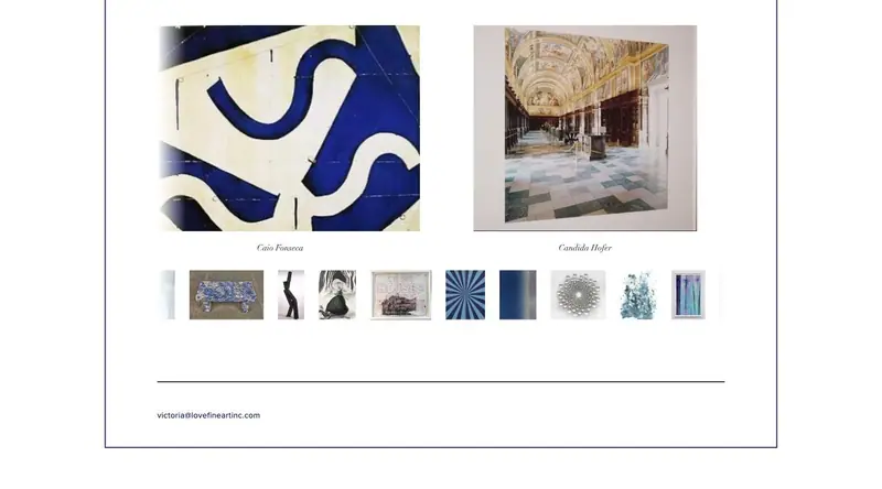 A rejected gallery layout, a large row above a counter rolling strip of thumbnails