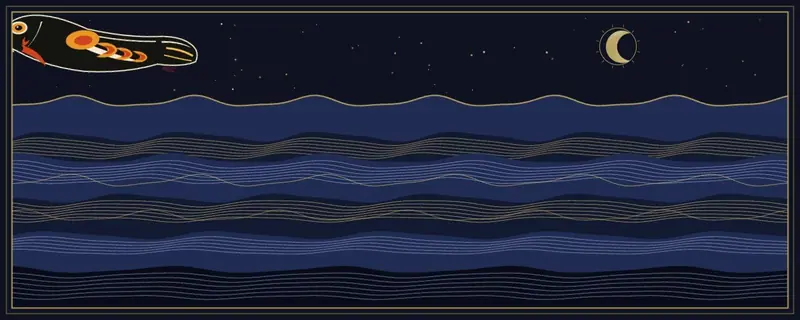 The banner scene run from start to finish, the bird diving, taking the fish and climbing into night